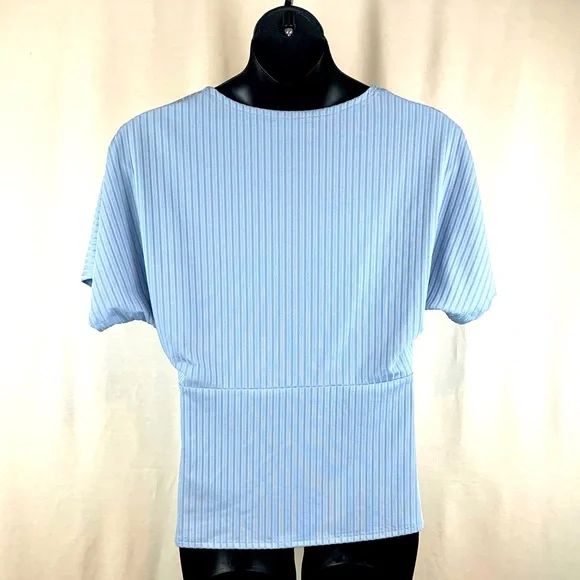 Soft Blue wWrap Stretch Shirt Top , Size 1x - Picture 2 of 4